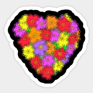 Swirly Flowered Heart Sticker